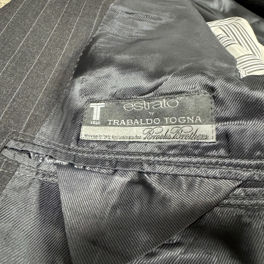 Brooks Brothers 1818 Fitzgerald Blazer 38R Grey Pinstripe Wool Trabaldo Togna